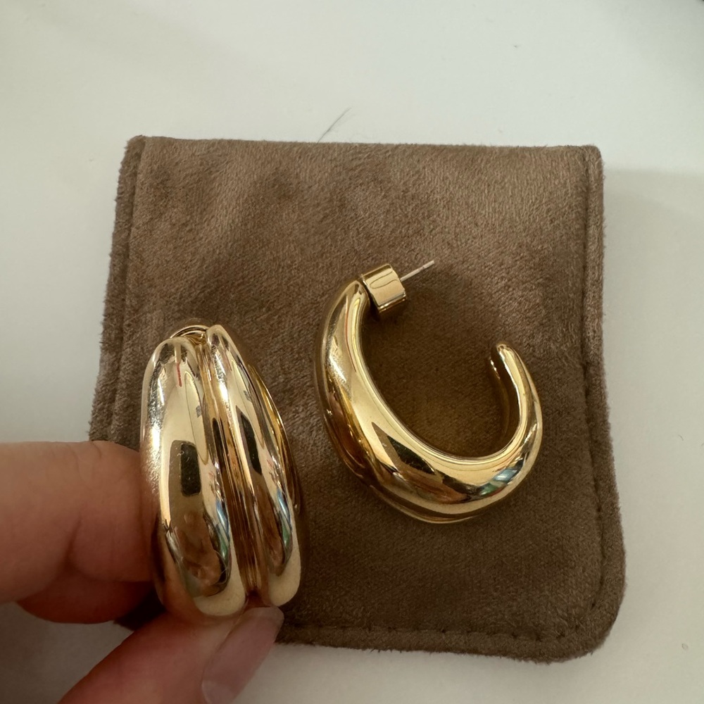 Jennifer Fisher Gold Hoop Earrings - Picture 6 of 8